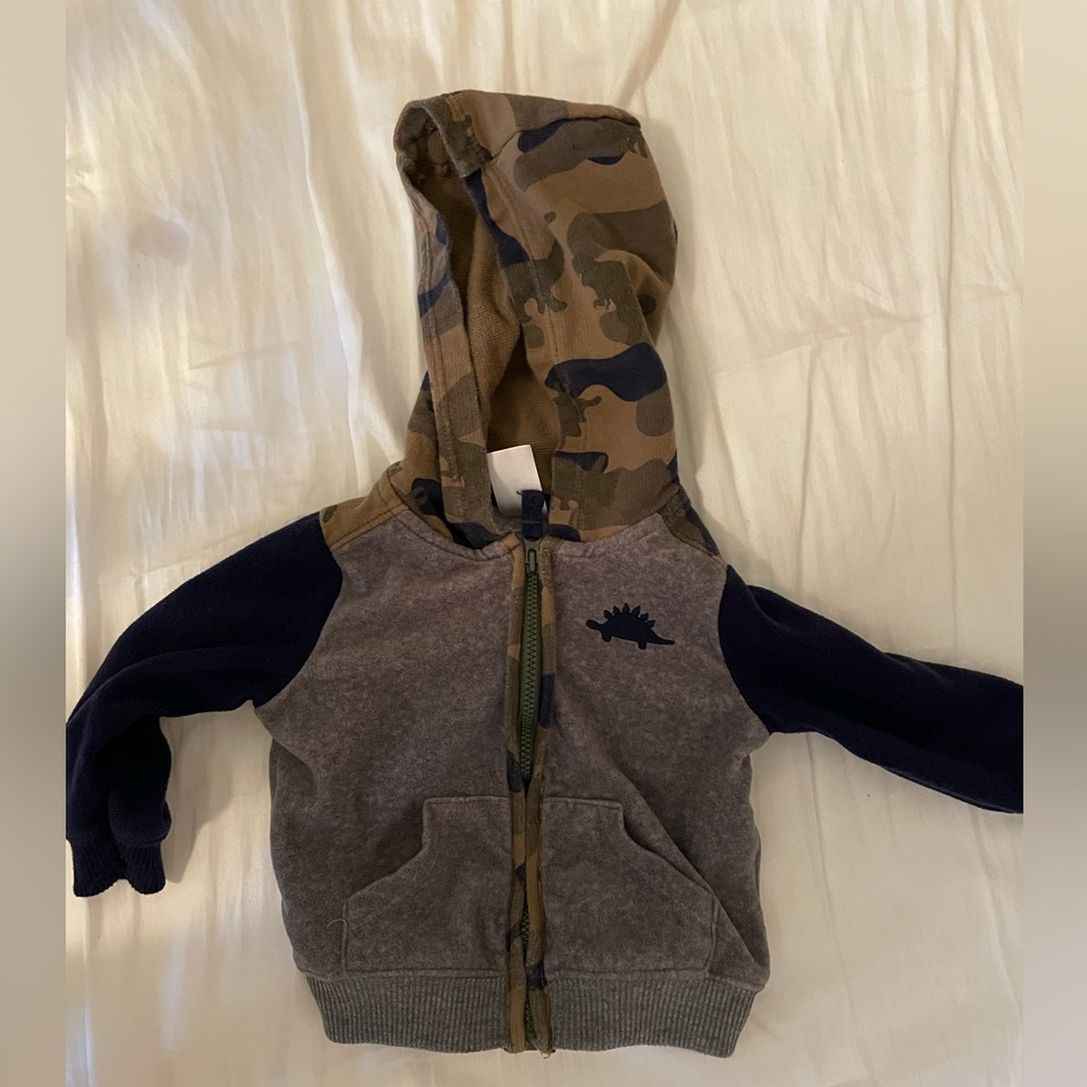 Carters dinosaur cameo fleece zip up.